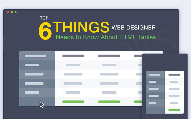 Web Designer Needs to Know About HTML Tables